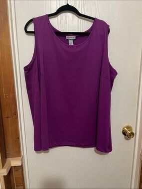 Catherines Purple Scoop Neck Sleeveless Top 2X 22/24W